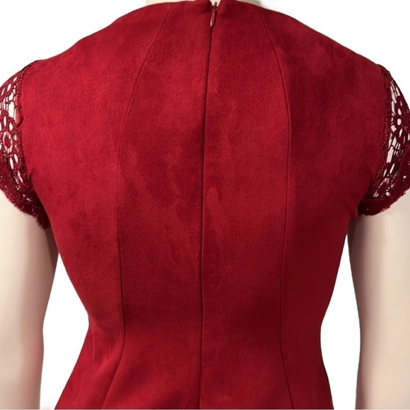 Nanette Lepore | Red Suede Like Dress Sz 10 - Picture 7 of 10
